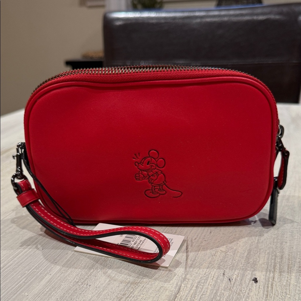 Coach Red Leather Mickey Wristlet/Crossbody